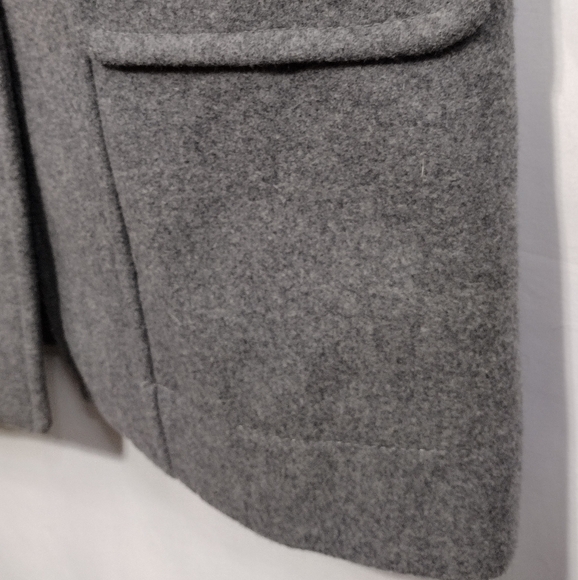 Worthington Wool Blend Classic Trench Coat Womens M Gray Preppy Dark Academia - Picture 4 of 9